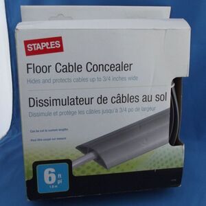 NEW STAPLES 6' FLOOR CABLE CONCEALER  HIDE & PROTECT CABLES CUSTOM FIT